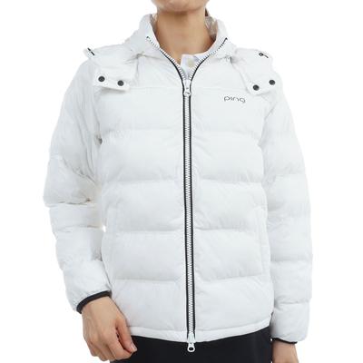 Стеганый блузон и верхняя одежда для гольфа S [Pin Apparel] женский на молнии (эластичный теплый) / / 622-4220002 030_Белый