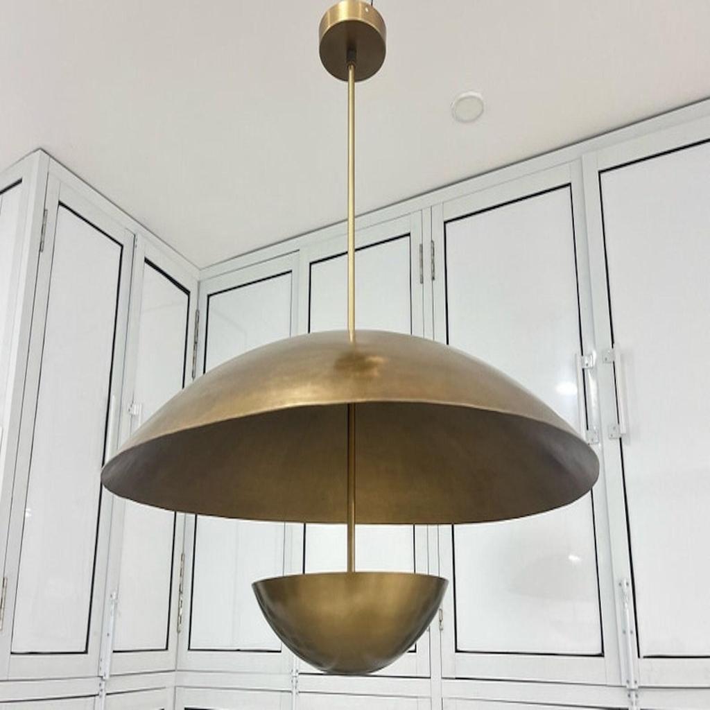 Элегантный потолочный светильник на 3 лампы, подвесной светильник в стиле модерн из необработанной латуни в стиле середины века