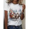 Летний топ с круглым вырезом и 3D рождественским принтом, модные повседневные женские футболки с короткими рукавами