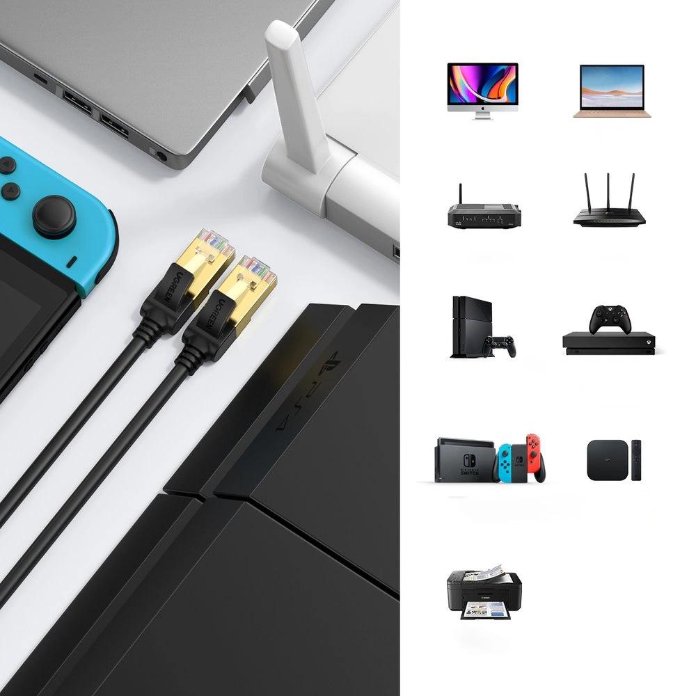 Ugreen Nw107 Rj45/Cat 7 Stp Network Cable 5M - Black