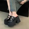 Thick Bottom Casual Internet Celebrity Black Non-slip Heightening Thick Bottom Slippers Women's Summer Wear 2025 New Beach Bag Head Slippers