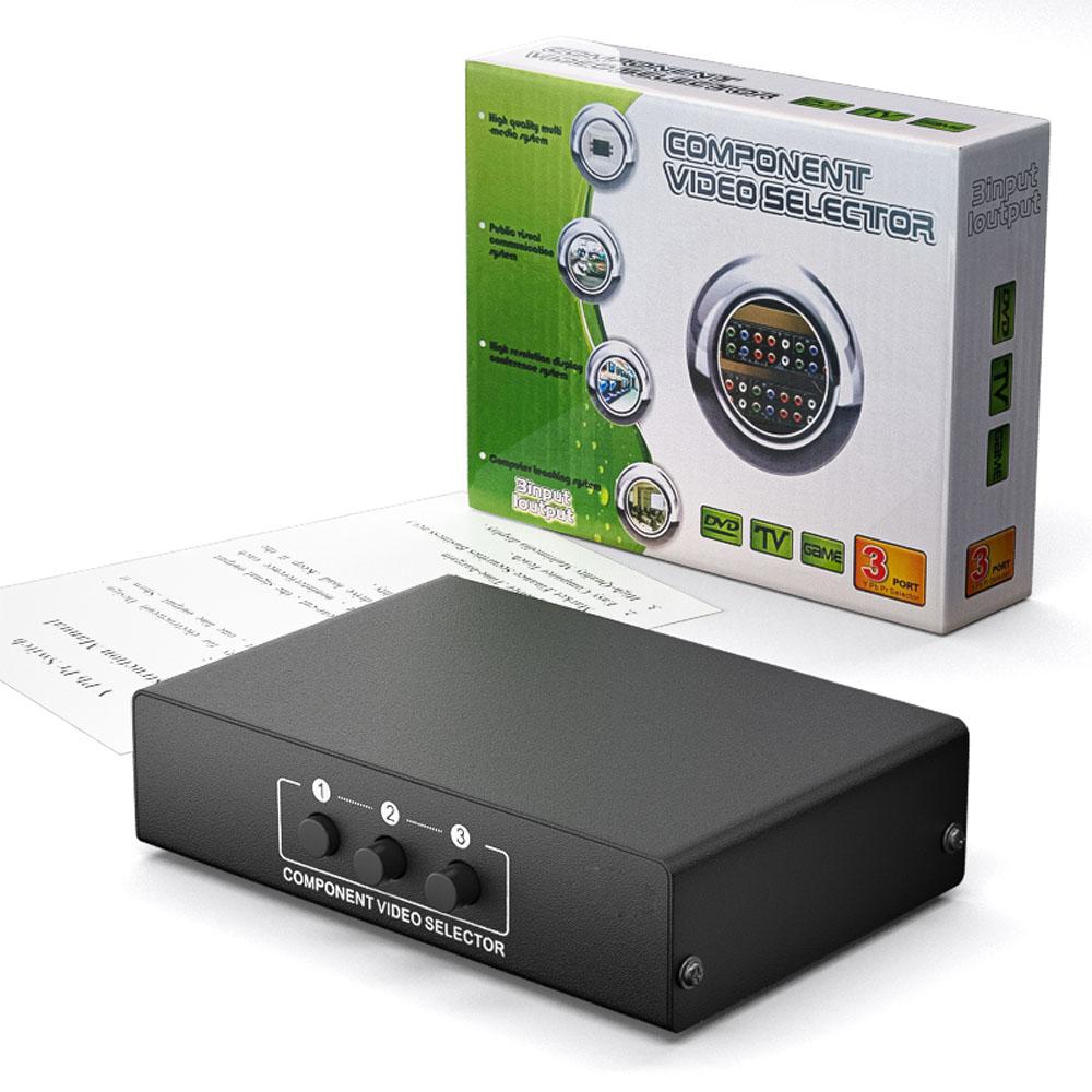 RGB Component Switch Selector Box 3 in 1 out 5 RCA L/R Ypbpr Component Switch AV Switcher Hub for PS2 Wii Xbox DVD HDTV 5