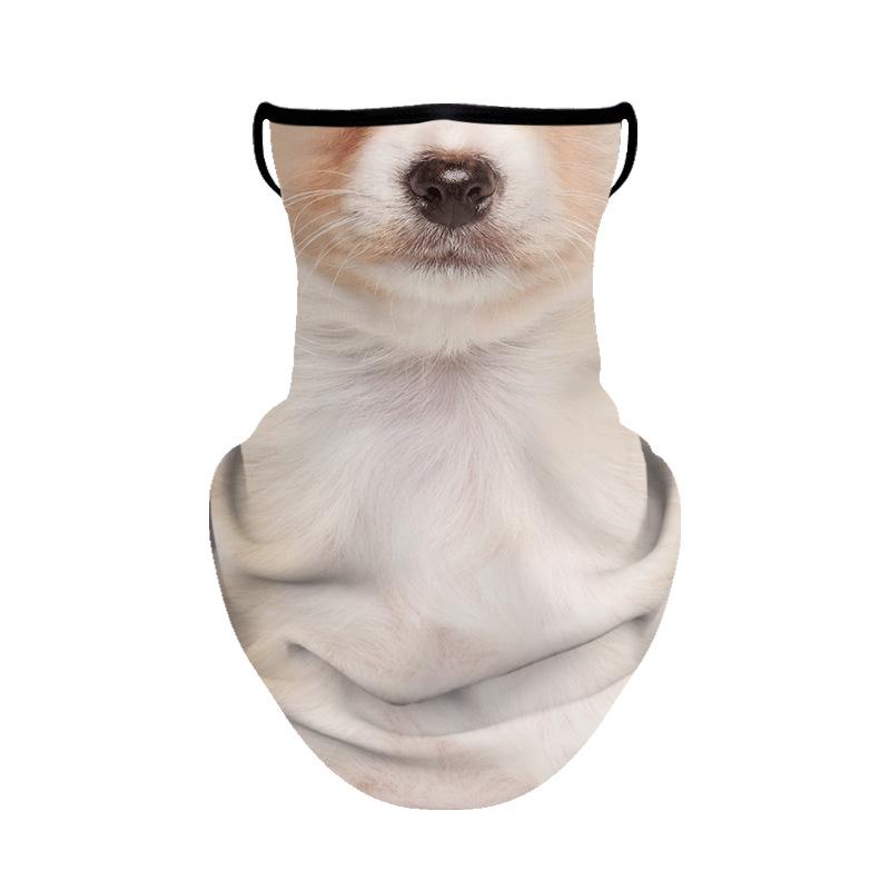 TikTok Animal Face Mask: Outdoor Ear-Hanging Sunscreen Neck Gaiter for Cycling, Ice Silk, Breathable, Summer-Ready