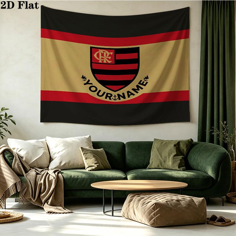 Custom Name CR Flamengo Printed Tapestry – Wall Hanging for Bedrooms, Dorms, and Home Decor