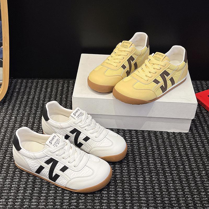 Туфли-одиночки на платформе, маленькие белые туфли, женские 2025, новые летние, универсальные, повседневные, дышащие, спортивные кеды, обувь Форреста Гампа, немецкая тра