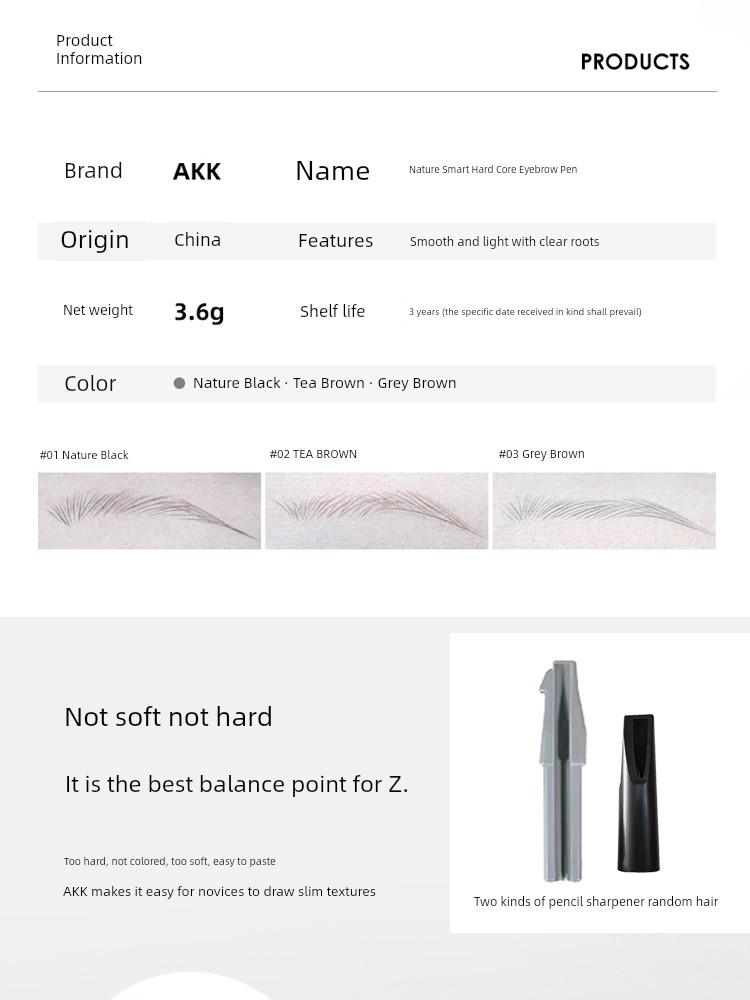 AKK Eyebrow Pencil Knife Wild Eyebrow Cut Eyebrow Pencil Waterproof and Durable Famous Brand Authentic Official Non-Decolorizing Free Pencil Shapper
