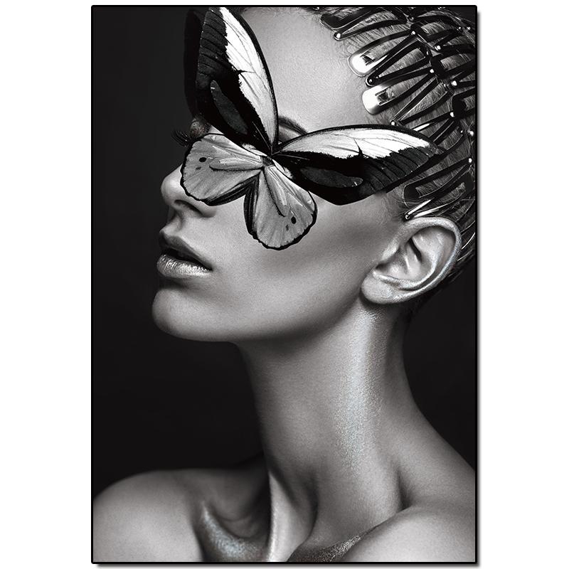 Абстрактная картина на холсте, декоративная картина, скандинавские женские постеры с бабочками на стену в офисе, настенный художественный декор, Куадрос