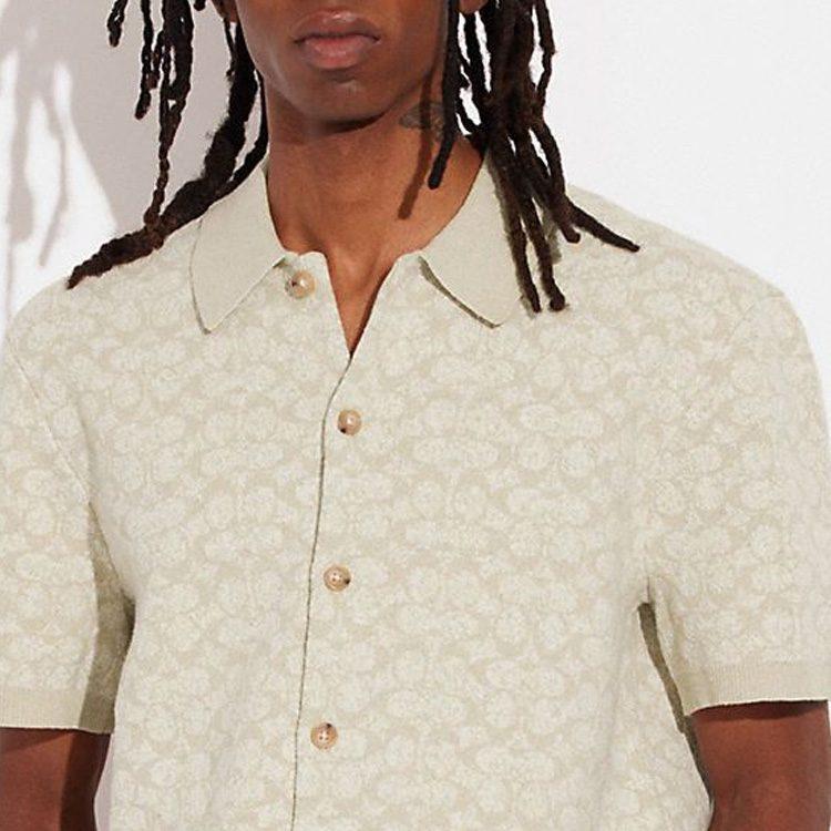 COACH SS23 Polo Shirt Men's Beige CI442-IVO