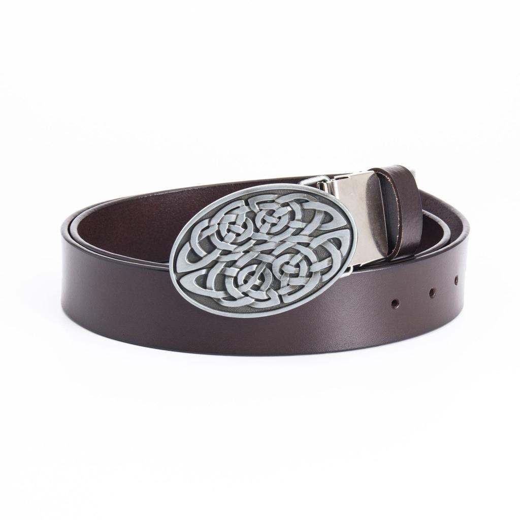 Модный новый мужской ремень из натуральной кожи в стиле ретро с гладкой пряжкой