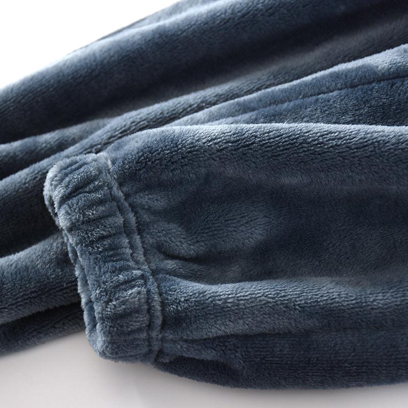 Мужские домашние брюки, толстые фланелевые теплые брюки, осенние и зимние брюки большого размера из кораллового флиса, пижамные брюки