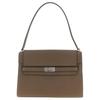 Tory Burch Lee Radziwill Silver Metallic Lock Closure Leather Shoulder Bag Large Women Shoulder Bag Mushroom-Gray 169241-250
