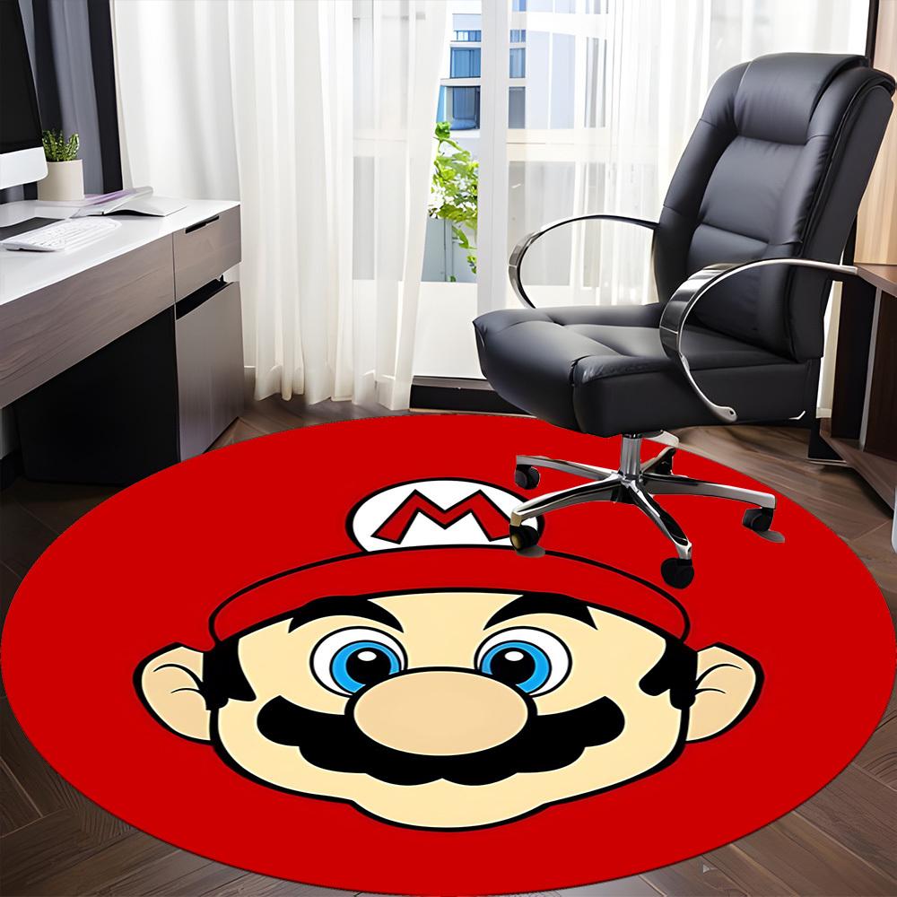 1 шт. Красный круглый ковер Марио для офиса, под офисные стулья, спальни, гостиной, домашний декор a0926030