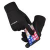 BWNK Gloves, Winter Outdoor Sports Cycling Fleece-Lined Gloves, Touchscreen Compatible Non-Slip Gloves, Fingered Cotton Gloves, Black