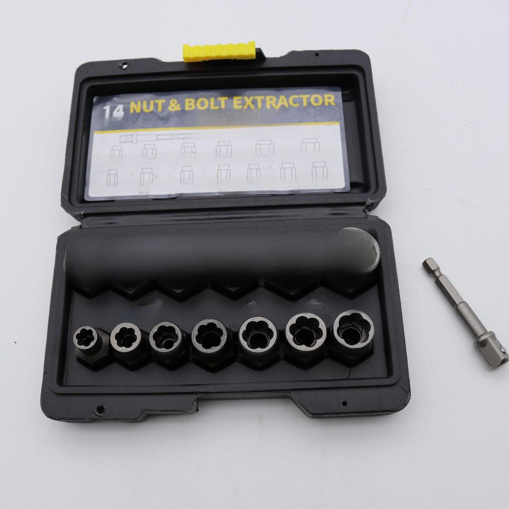Набор из 14 экстракторов гаек и винтов для поврежденных и некомплектных крепежей
