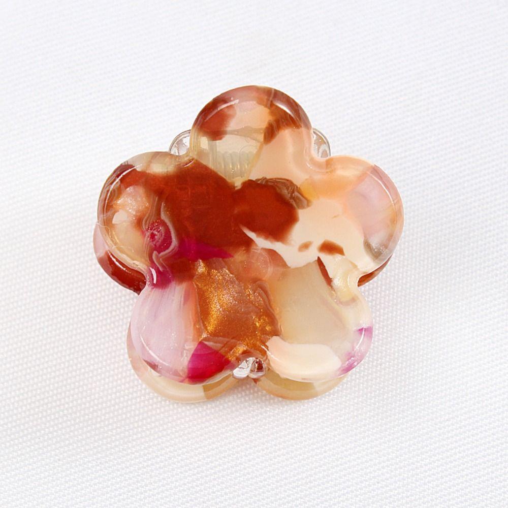 4 Pcs Flower Shape Geometric Hair Claw PVC Crab Claw Clips Fashion Kids Barrettes Daily Wear