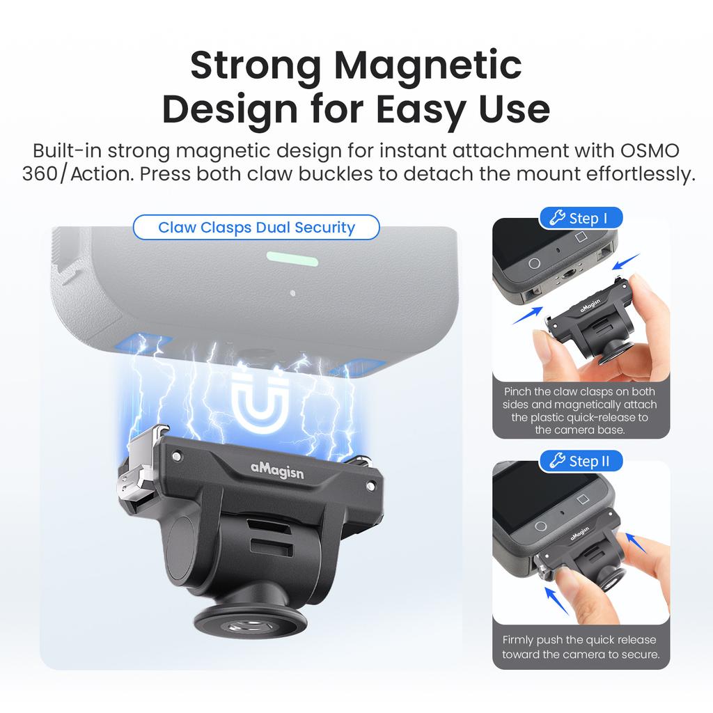 AMAGISN PD15 Для DJI Osmo Action 5 Pro/Action 4/3 Регулируемый Адаптер-держатель с Быстросъемным Креплением Аксессуар для Камеры