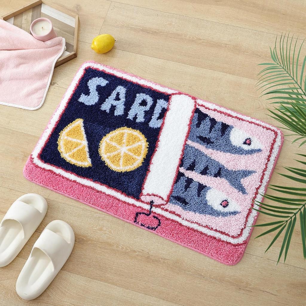 Мультяшный коврик для пола Сардина, Мягкий и нескользящий, Коврик для кухни и ванной комнаты, Ковер для дивана и спальни, Украшение для дома
