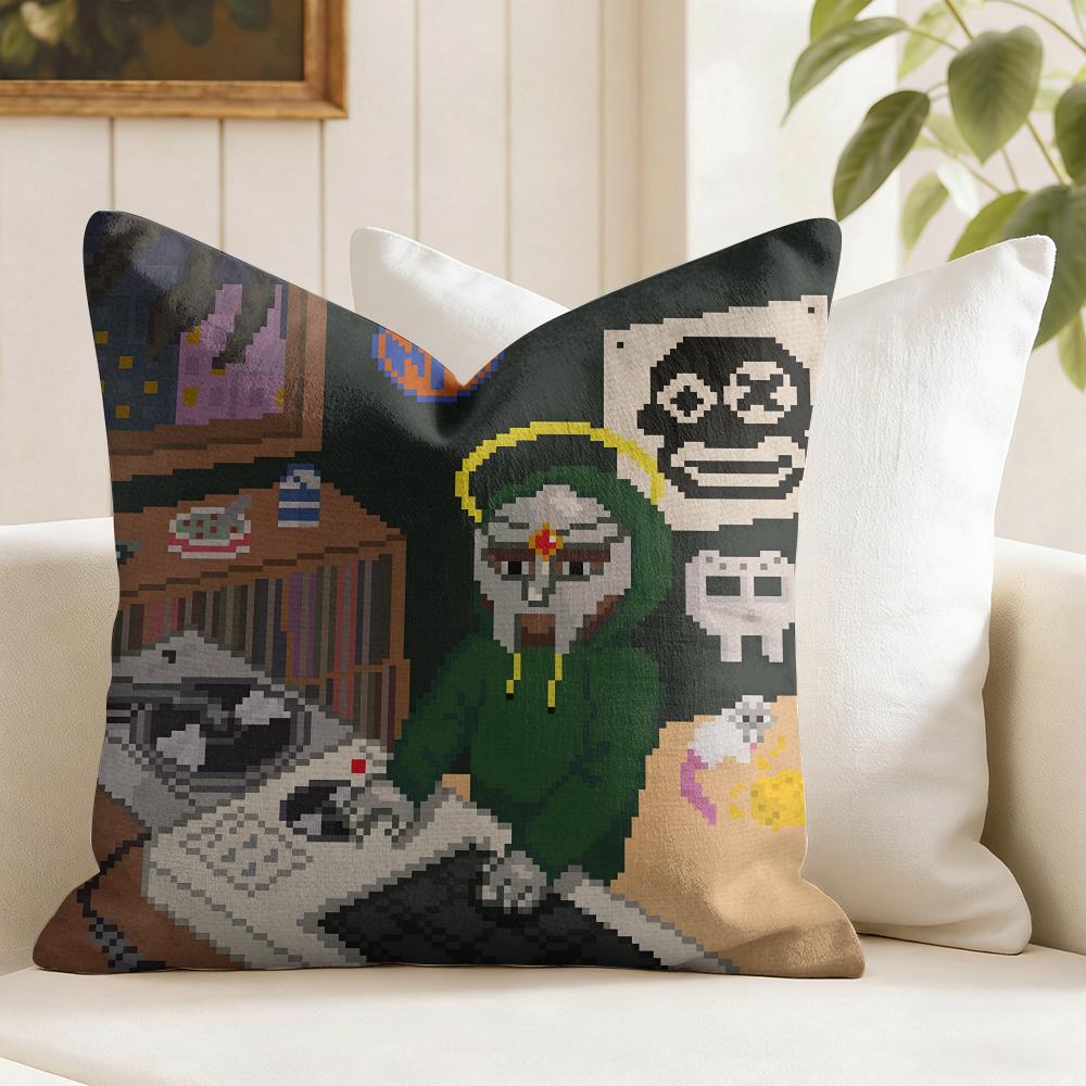 MMF DDoom Rapper Cushion Cover Eco Linen Pillow Case DoubleSided Print Breathable Durable Zipper Home Decor Gift