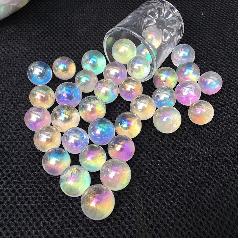 Colorful Electroplated White Rainbow Crystal Ball Perfect For Reiki Healing And Home Decor