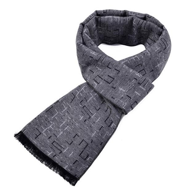 Новый мужской шарф, шелковый шарф с начесом, осень и зима, теплый и простой, элегантный, однотонный, деловой