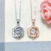 Fashion Rose Gold Pendants Necklaces For Women High Quality Zircon Necklace Pendant 925 Silver Fine Jewelry Anniversary Gift