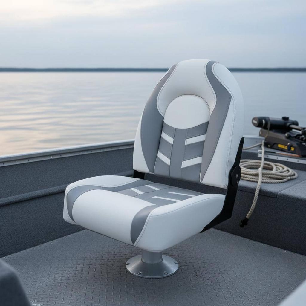 Folding Fishing Boat Seat Lightweight Plastic Marine Seating with Backrest for
