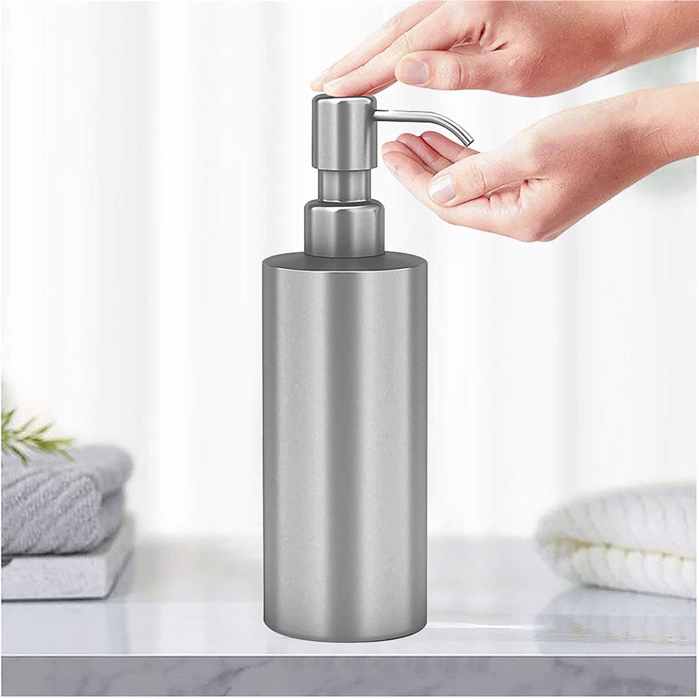 350 мл дозатор жидкого мыла из нержавеющей стали, контейнеры для бутылок с лосьоном, держатель для жидкости, цилиндрический внешний вид для ванной комнаты