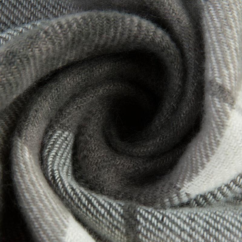 Hengyuanxiang HYX1004 Grey-White Plaid Scarf