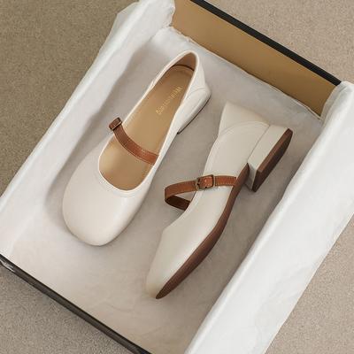 Женская обувь Мэри Джейн, модный брендовый дизайн, для офиса и банкета, весна и осень, повседневная верхняя одежда, большой размер 41–43, низкий каблук