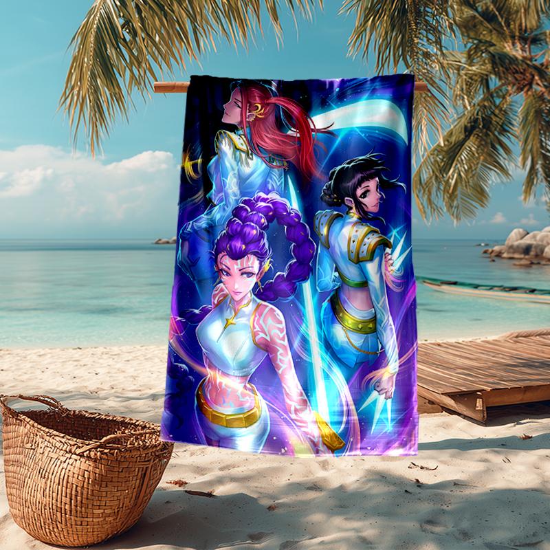 KPOP Hunter Fashion Beach Towel: Ideal for Summer Adventures Soft, absorbent and quick drying suitable for swimming and bathing