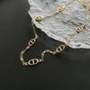 18K Gold Korean Titanium Steel Pig Nose Necklace - Luxury, High-End Retro Clavicle Chain for Women