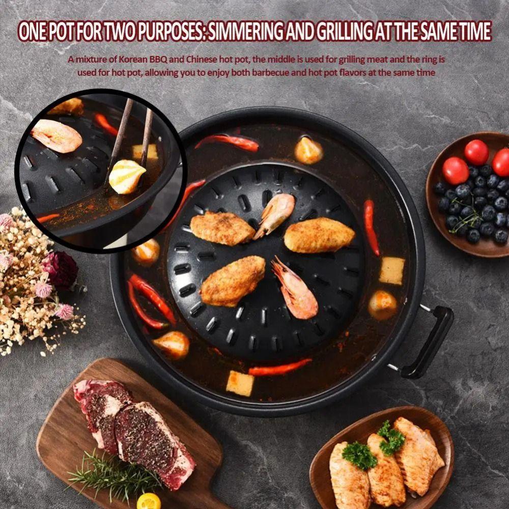 Portable Thai Picnic Grill Pan Multi-function Food Griddle Korean Barbecue Grill Tray Camping