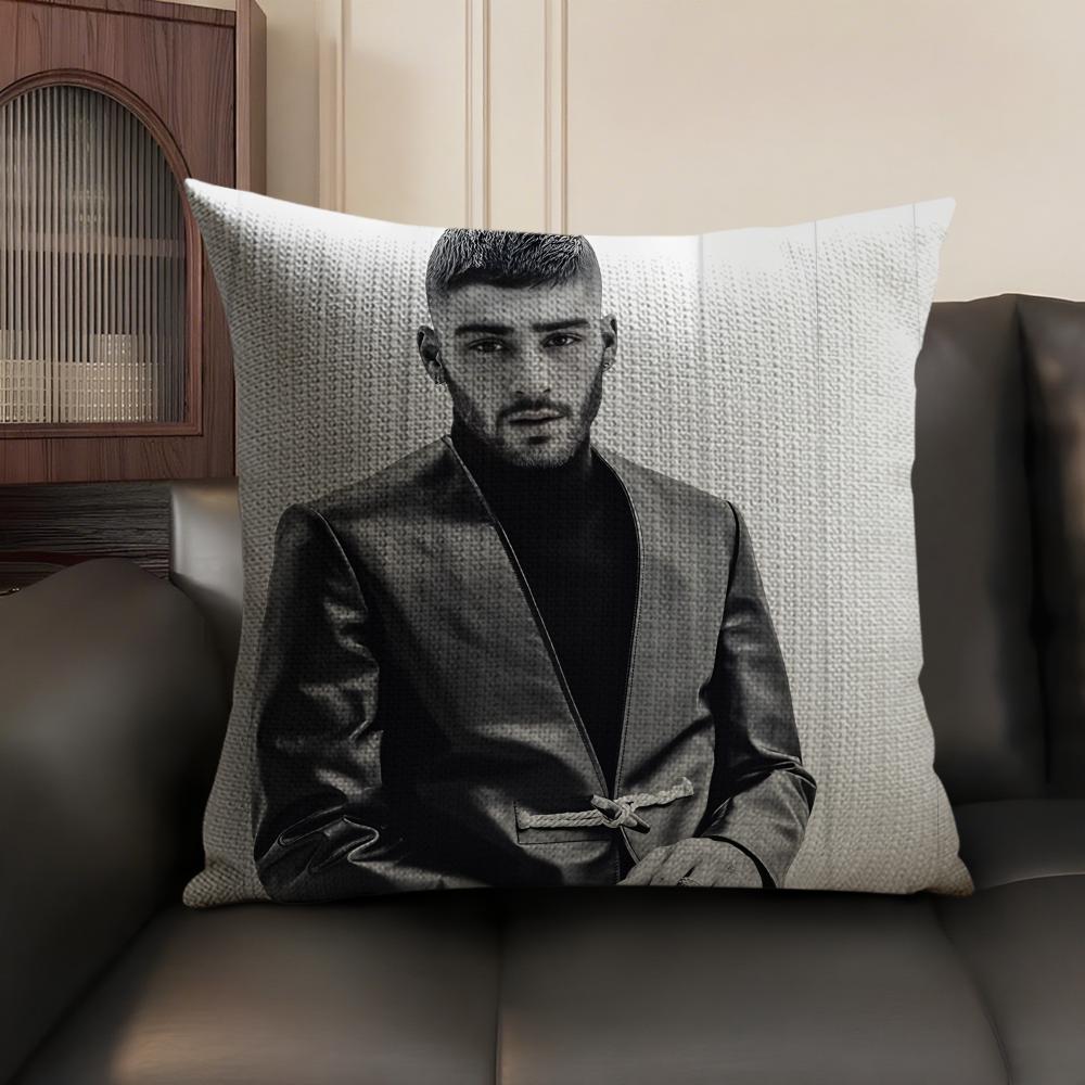 ZZayn MMalik Singer Cushion Cover Natural Linen Organic Fabric DoubleSided Printing Sofa Home Decor Gift Pillow Case
