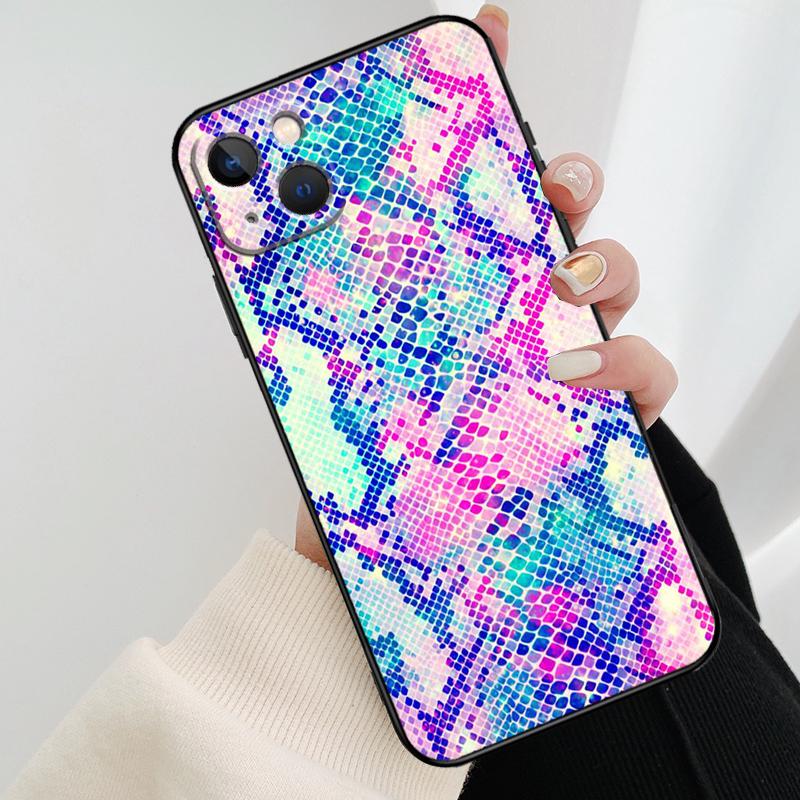 Чехол для телефона под змеиную кожу для iPhone 17 Pro Max 16 15 11 13 12 14 Pro Max mini 15 16 Plus 16e 17 Air Cover