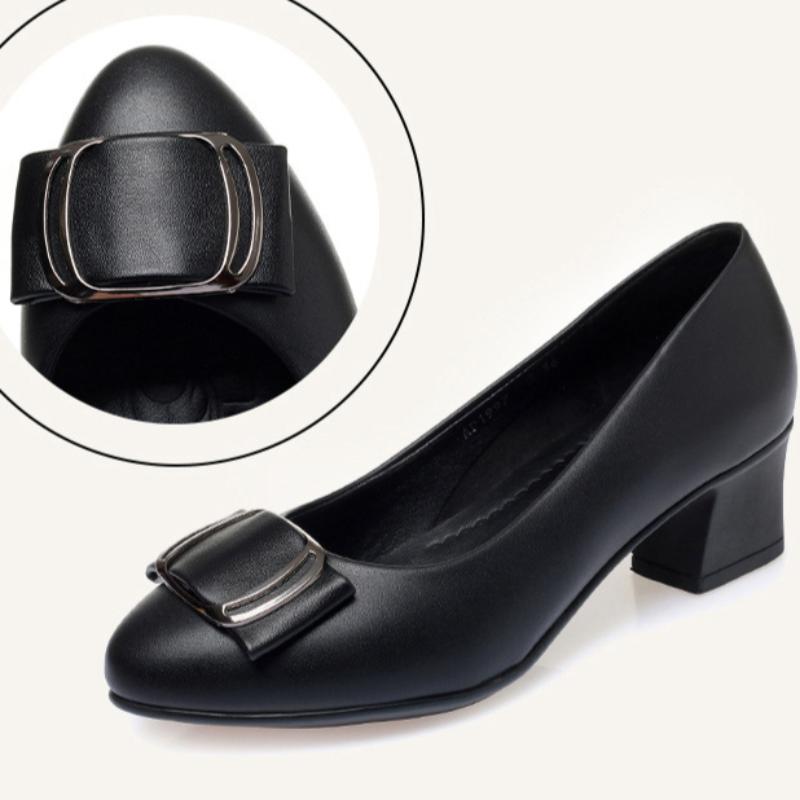 Туфли Four Seasons Medium Age из мягкой кожи на среднем каблуке с острым носком и неглубоким толстым каблуком