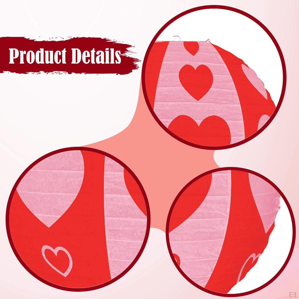 Heart Hanging Ornament Backdrop Tree Paper Lantern Valentines Day Decoration