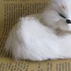 Игрушка-лиса, имитация, реалистичная, очаровательная, пластик, флис, длинный плюш, милая модель лисы в присядке для дома