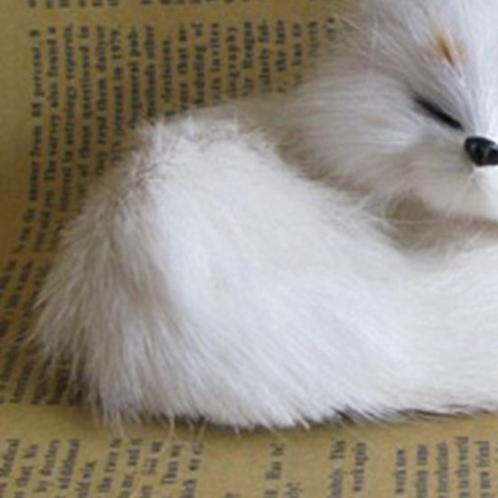 Игрушка-лиса, имитация, реалистичная, очаровательная, пластик, флис, длинный плюш, милая модель лисы в присядке для дома