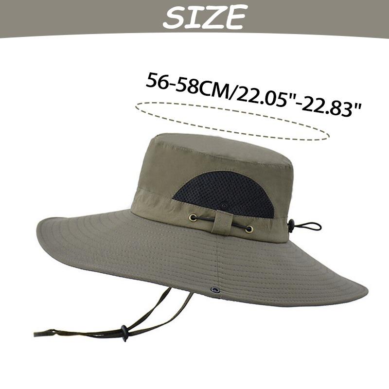 Outdoor Men Women Sun Hat Safari Bush Boonie Hiking Fishing Cap Large Wide Brim Hat