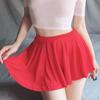 Sexy Translucent Mini Short Skirt Elastic Womens Pleated Skirt