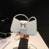 Bow Women'S Bag Fashion Small Square Bag Texture Pu Shoulder Bag Niche Versatile Messenger Bag