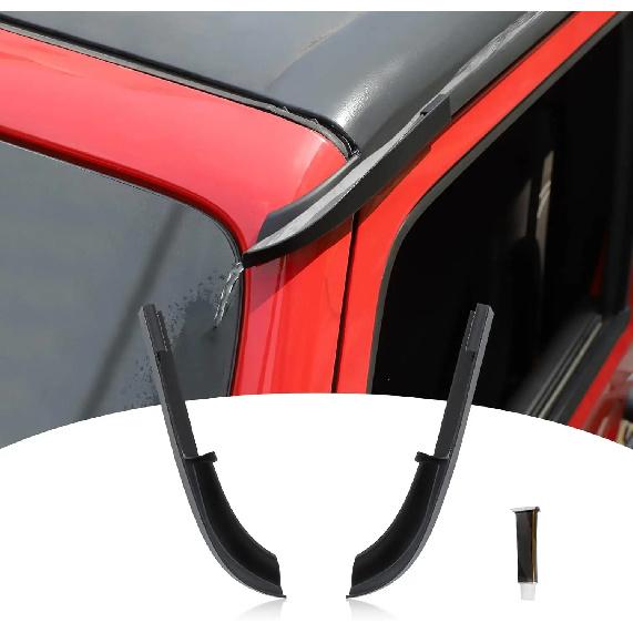 ABS Car Hardtop Rain Gutter Diverters Drip Rail Extensions Roof Water Guard Diversion Channel Guard For Jeep Wrangler JK 07-17