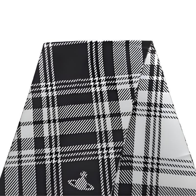 VIVIENNE WESTWOOD Шерстяной шарф в клетку, одинаковый стиль для мужчин и женщин, парный стиль, черный 81030006-W00X2-N404
