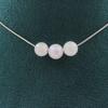 Stones and Minerals. 3 Moonstone Pearl Necklace 8 Mm. Stainless Steel Chain Necklace Women Men. Customizable Size
