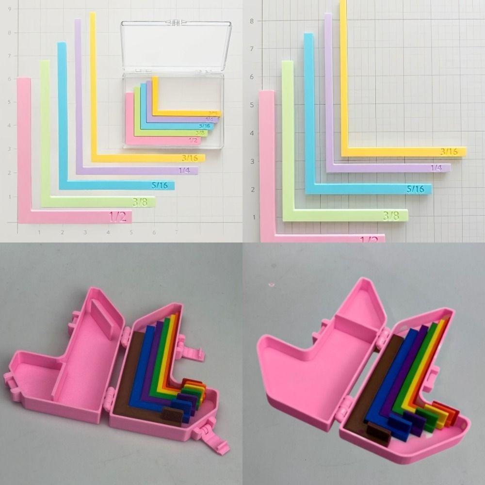 5/7pcs Multi-size Paper Crafting Alignment Guides Precision Layering Matting Spacers Paper Positioning Rulers Set