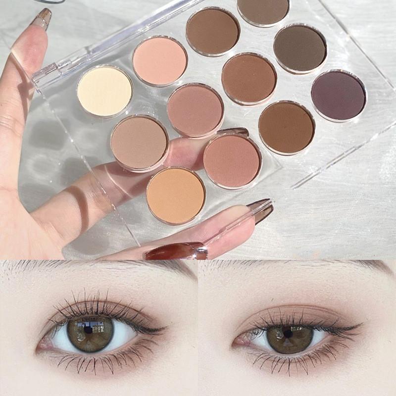 12 Colors Glitter Eye Shadow Palette Makeup Earth Matte Pigmented Powder Multiple Color Eye Shadow Long Lasting Beauty