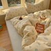 Класс А Материнский и младенческий сорт 100% хлопок Двухслойная пряжа Набор из 4 предметов Чистый хлопок Мультяшный Общежитие Набор из 3 предметов Пододеяльник Простыня Спать голым