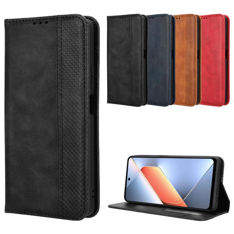 Флип-чехол для Tecno Pova 6 Neo 4G кожаный чехол [Flip Vintage Leather] кошелек ударопрочный прочный ретро-чехол для телефона