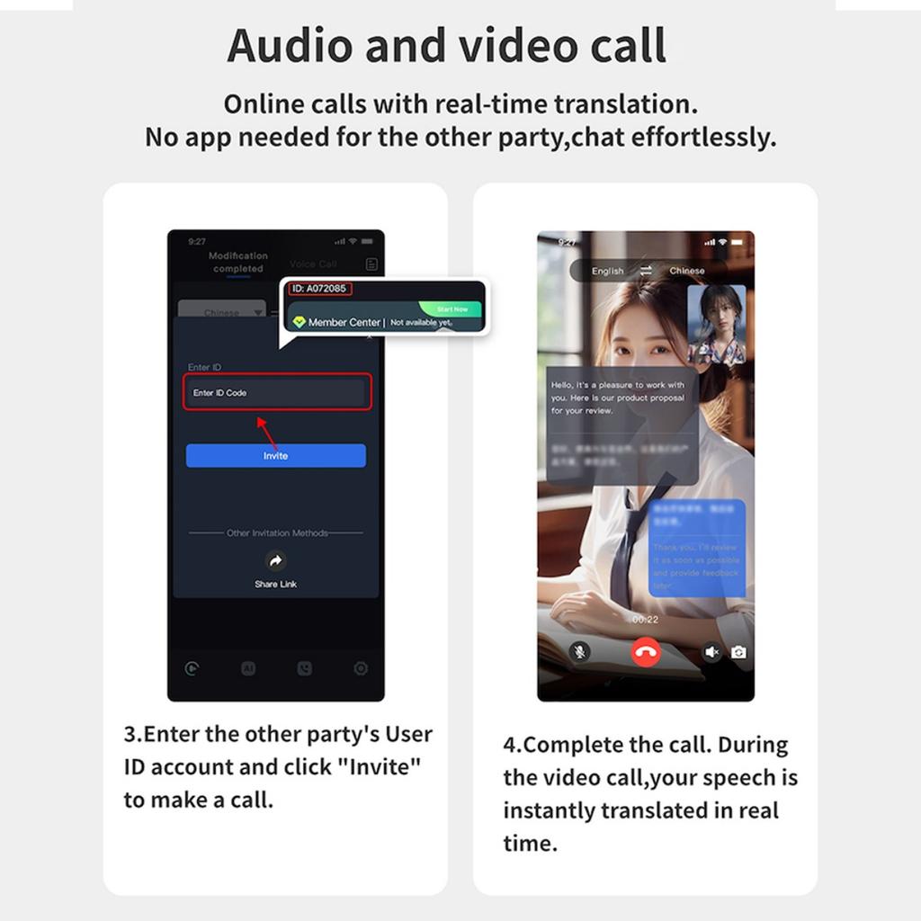 Шумоподавляющие наушники с ИИ-переводом на 144 языка, длительным сроком службы батареи, композитными мембранными динамиками с настоящим медным кольцом и усилением басов
