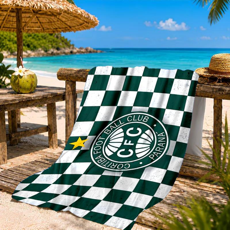 Green Football Club Emblem Printed Microfiber Beach Towel, Soft And Absorbent, Quick-Dry, Ideal for Summer Travel, Beach Essential, Swimming Pool